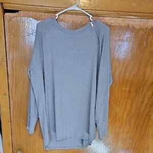 Maurices Light Gray Waffle Knit Pullover